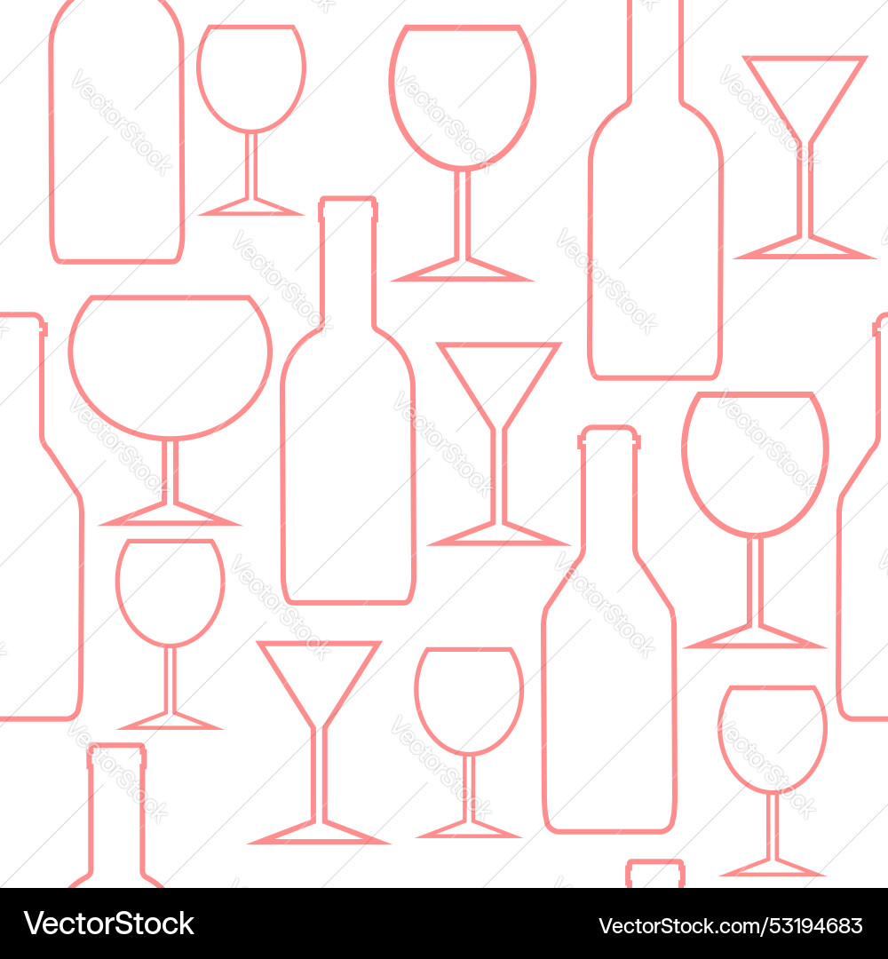 Drink seamless pattern bottles and glasses – Royalty-Free Vector ...