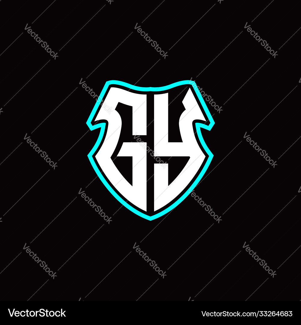 G y initial logo design with a shield shape G y initial logo design with a shield shape Vector Image