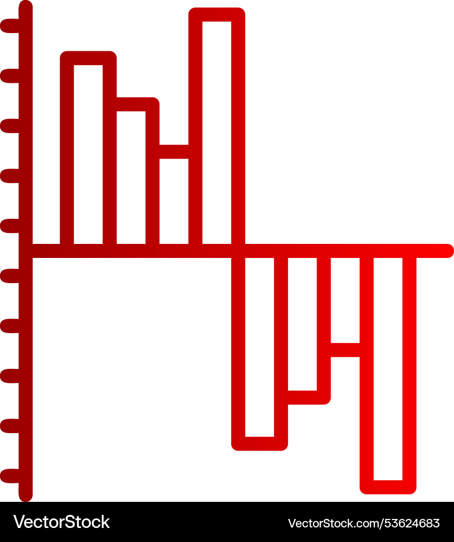 Gantt chart line gradient icon Vector Image