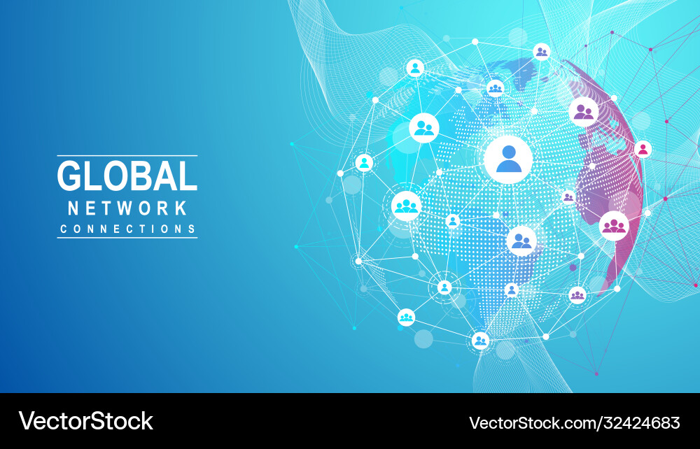 Global network connection concept big data Global network connection concept big data vector image
