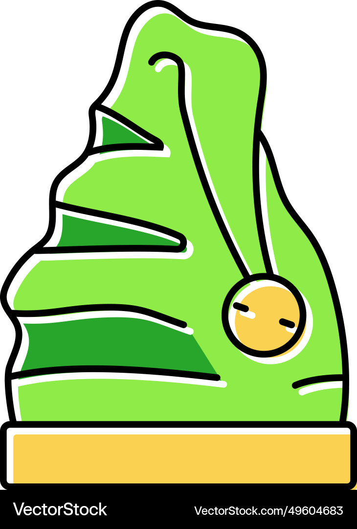 Hat elf cute xmas color icon Vector Image