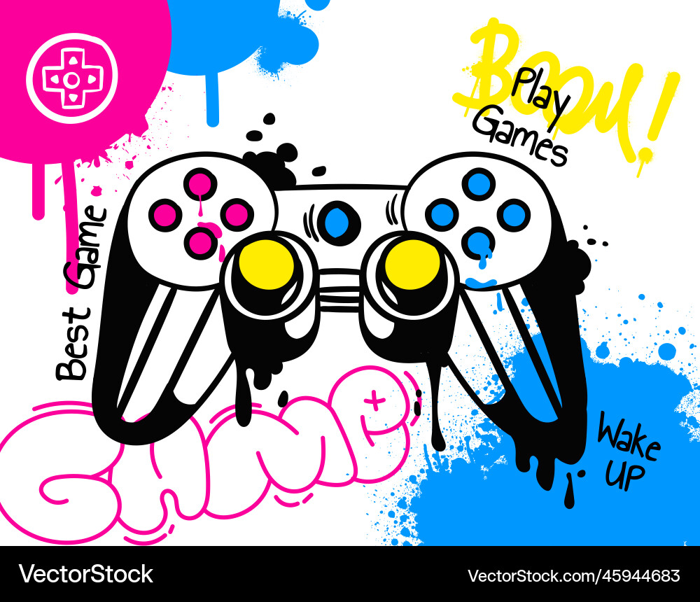 Joystick Game Controller Logo vector image