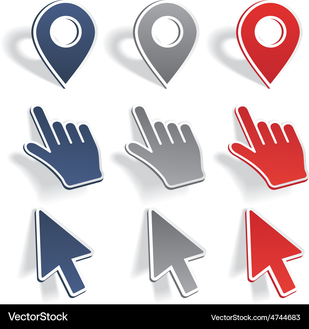 Map Pointer Icons - Navigationsset vektorbild