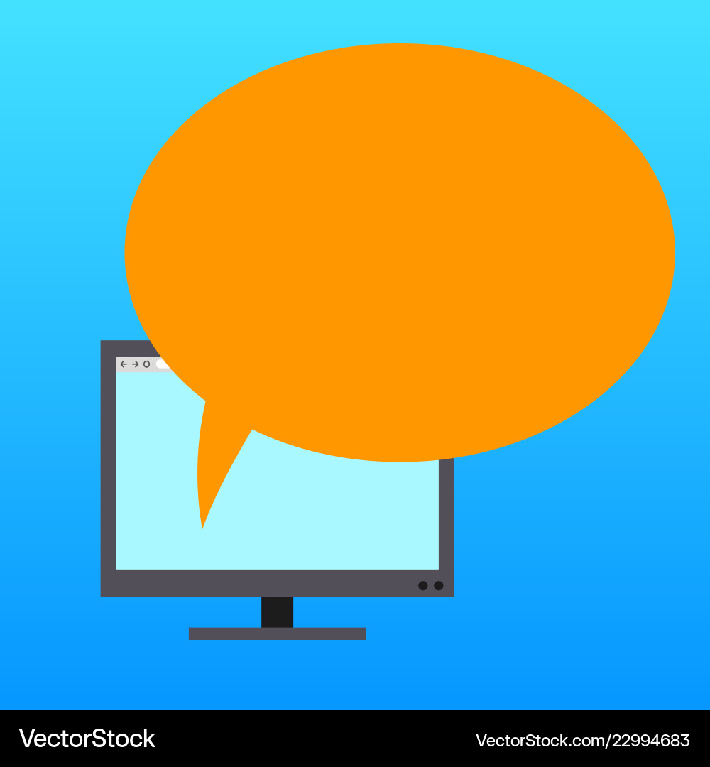 Modern Empty Screen with Speech Bubble Vector Image