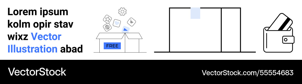 Opening a box of free items computer screen Opening a box of free items computer screen Vector Image
