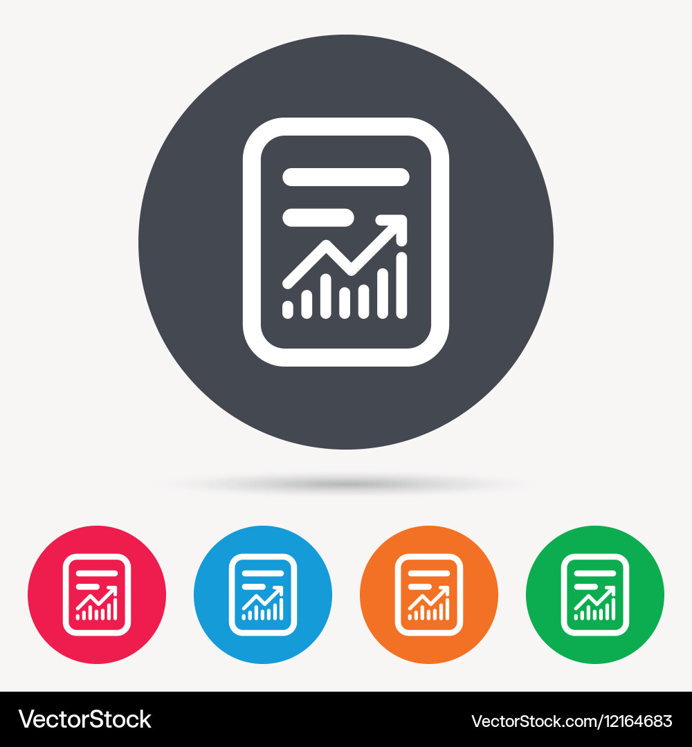 Report file icon document page with statistics Vector Image