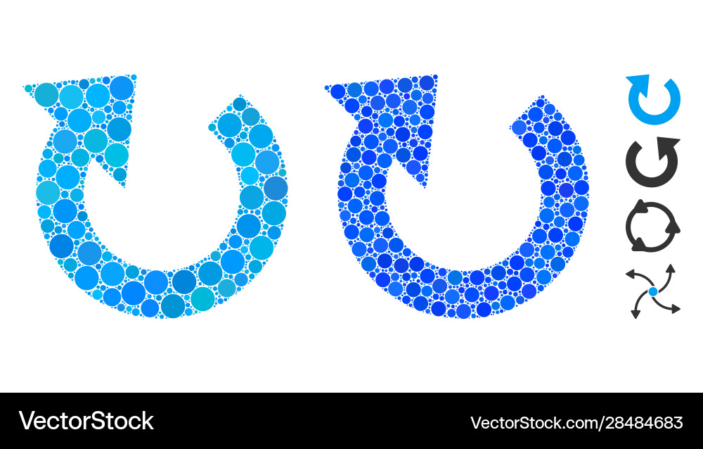 Rotate cw composition icon circle dots Rotate cw composition icon circle dots vector image