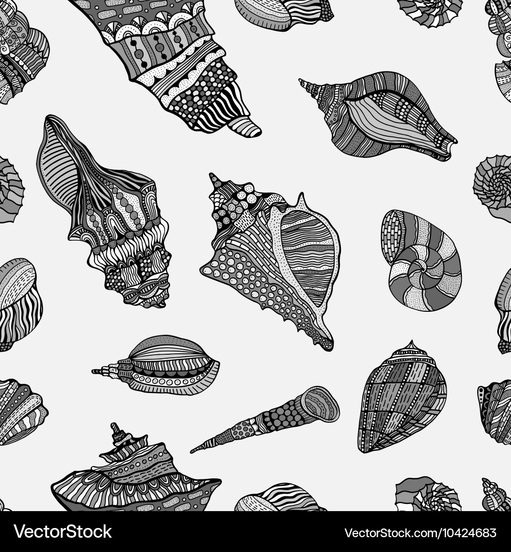 Sea shell pattern background vector image
