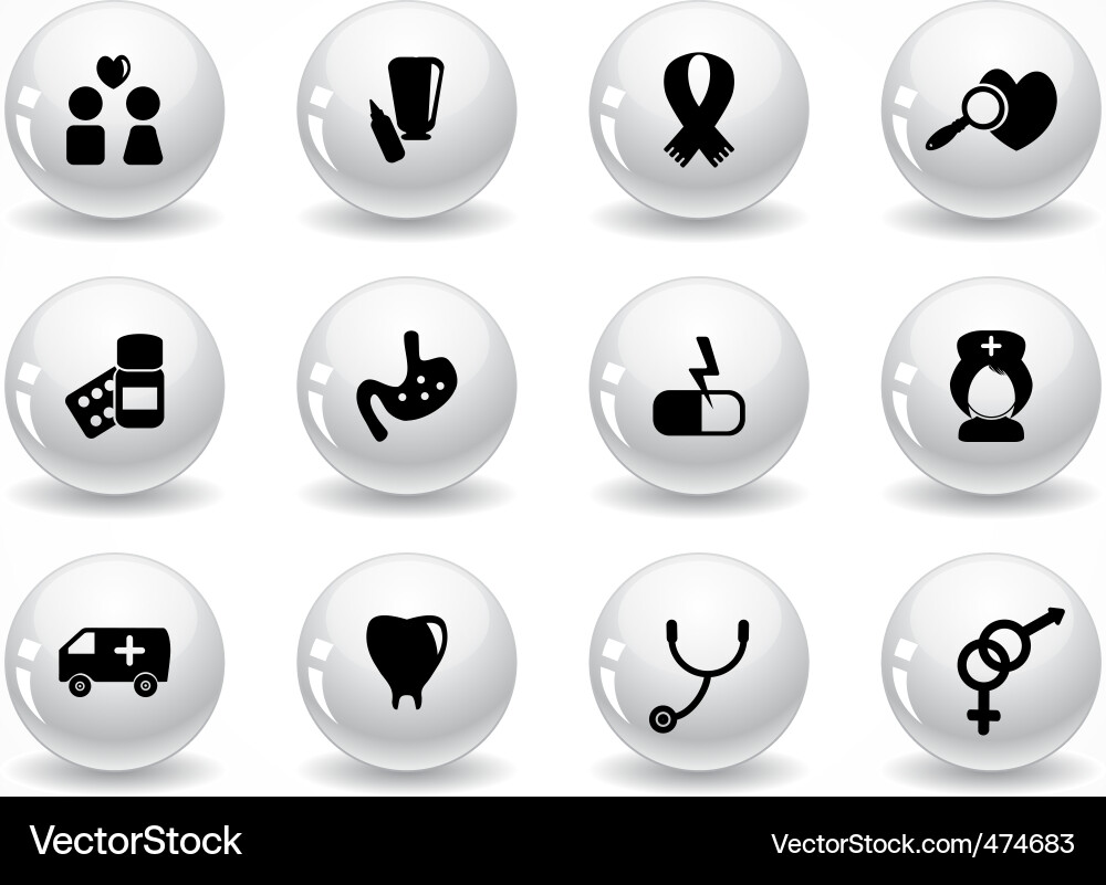 Set of Glossy Grey Buttons Vector Image
