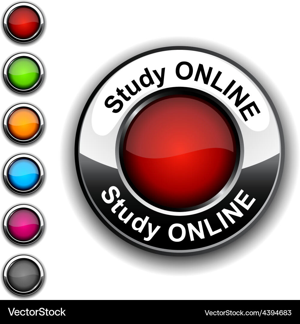 Study online button Vector Image