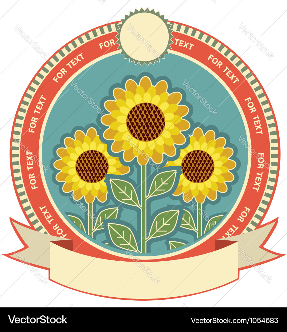 Sunflower Hintergrund - Floral Text Overlay Vektorbild
