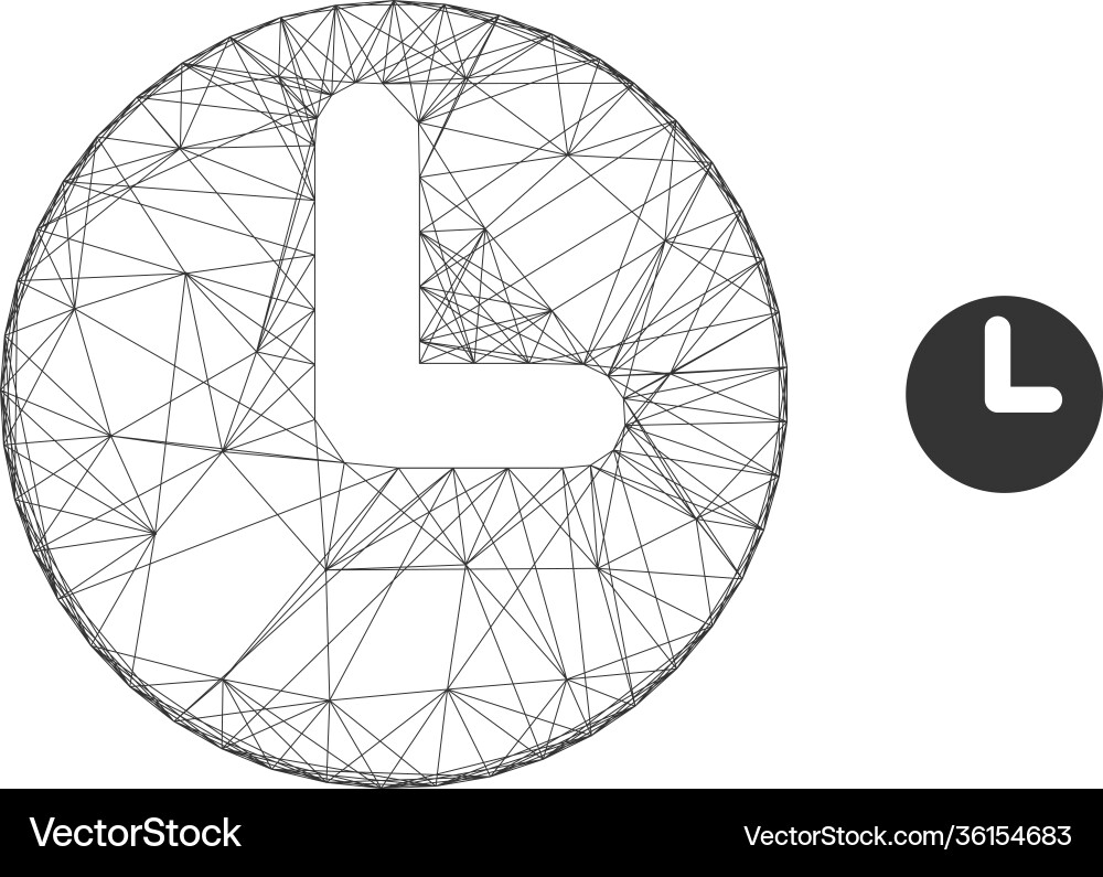 Web mesh time icon Web mesh time icon Vector Image