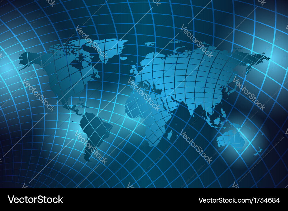 Abstract background with grid and map vector image