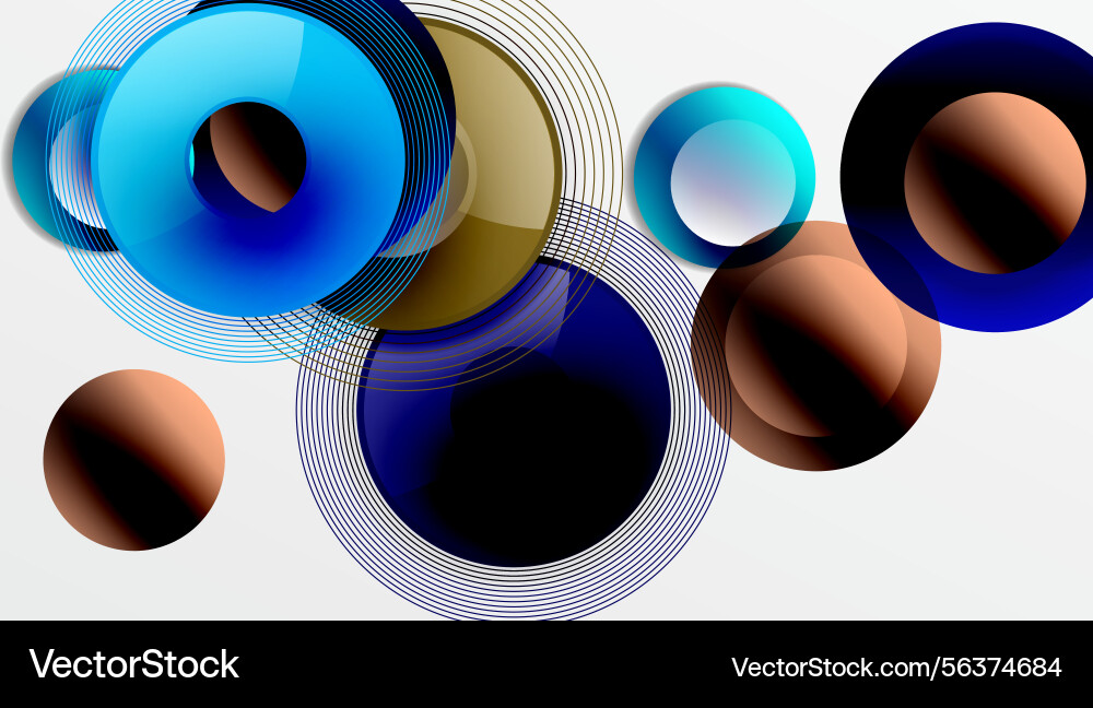 Abstract circles overlap creating dynamic visual Abstract circles overlap creating dynamic visual Vector Image