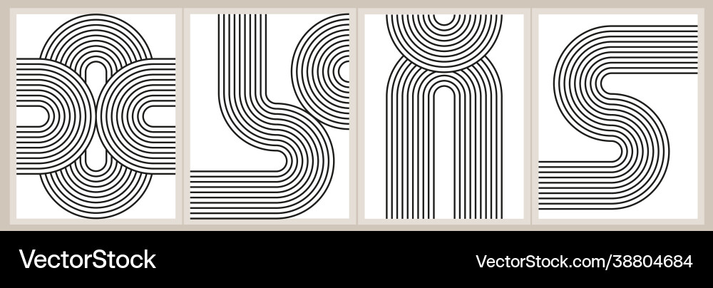 Abstract Line Art Wall Decor Vector Image