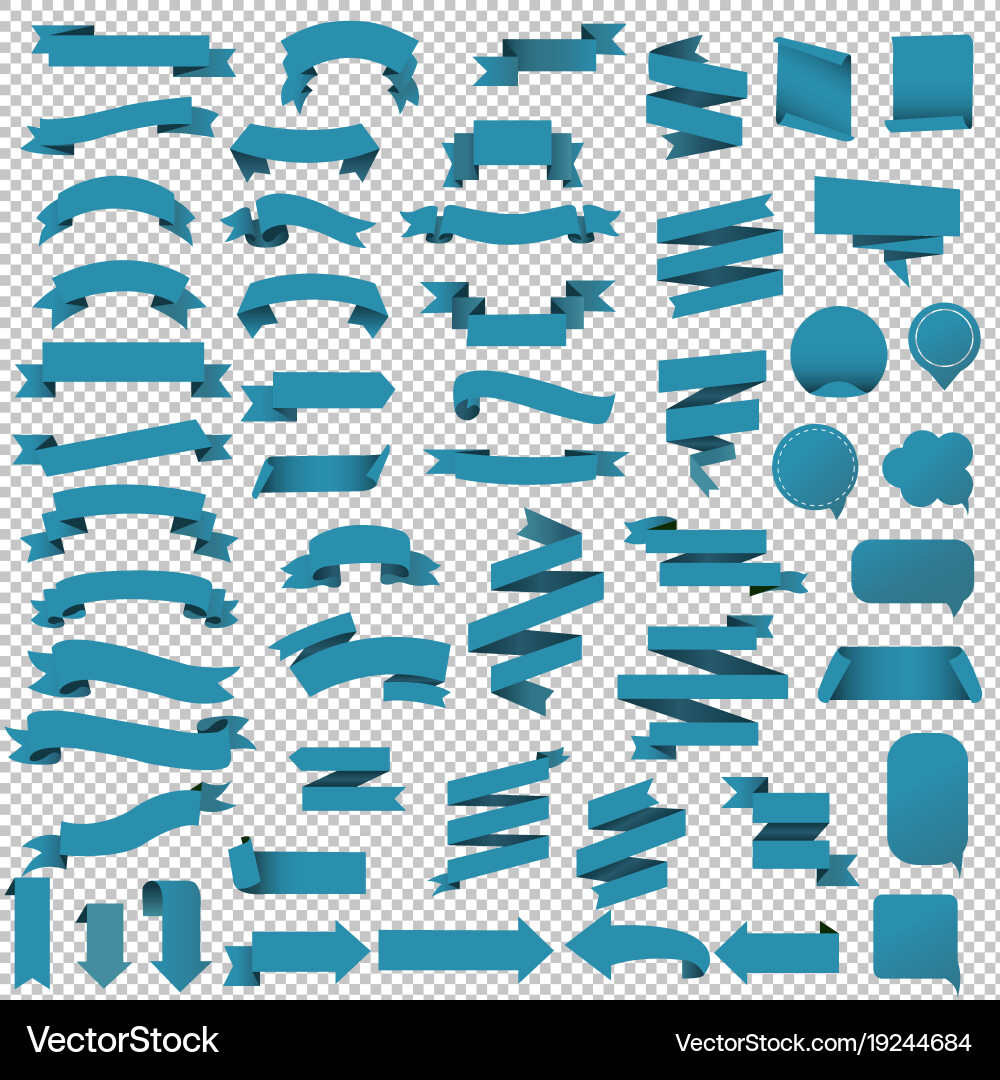 Blue web ribbon set Royalty Free Vector Image - VectorStock