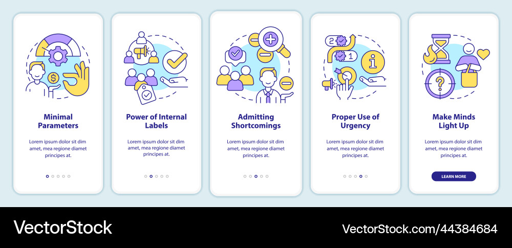 Convert more customers onboarding mobile app Vector Image