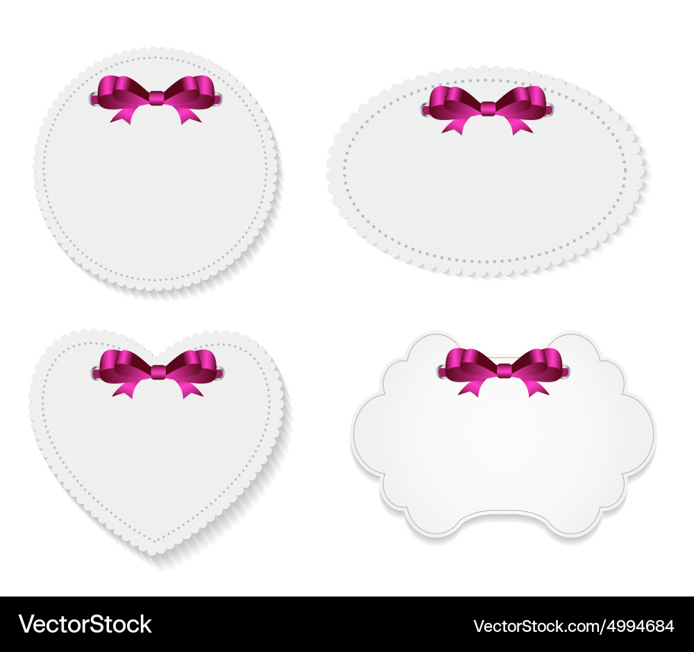 Design retro label frame with bow Vector Image