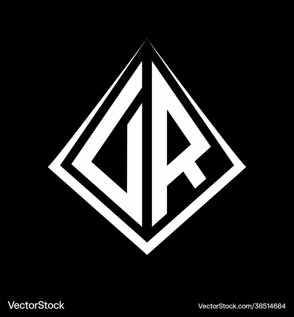 Dr logo letters monogram with prisma shape design Vector Image
