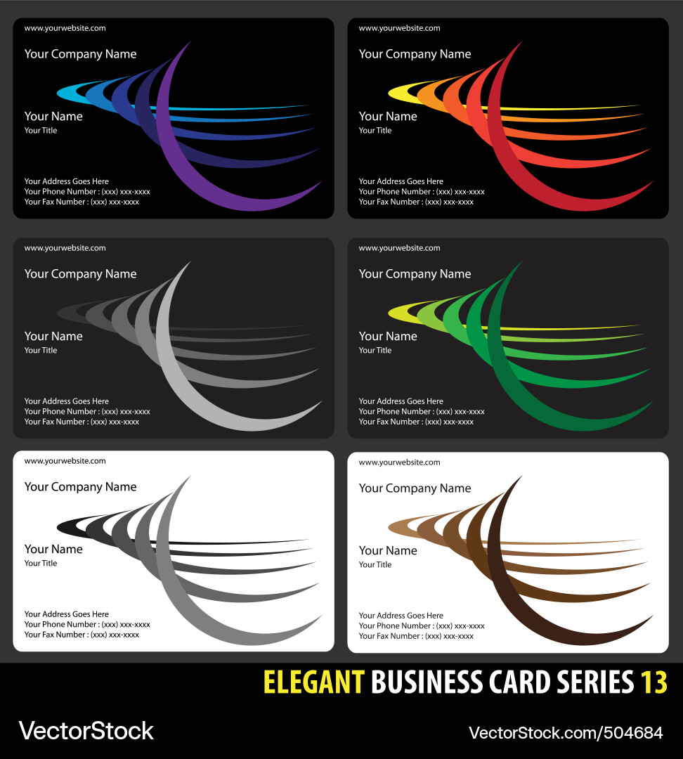 Elegant Card Series - Circular Elements Vector Image