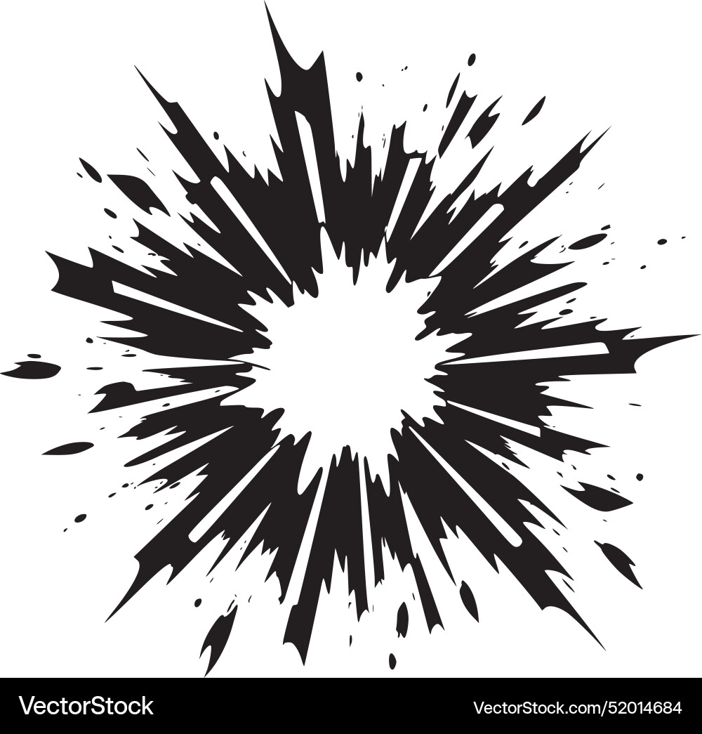 Explosion - black and white isolated icon Vector Image