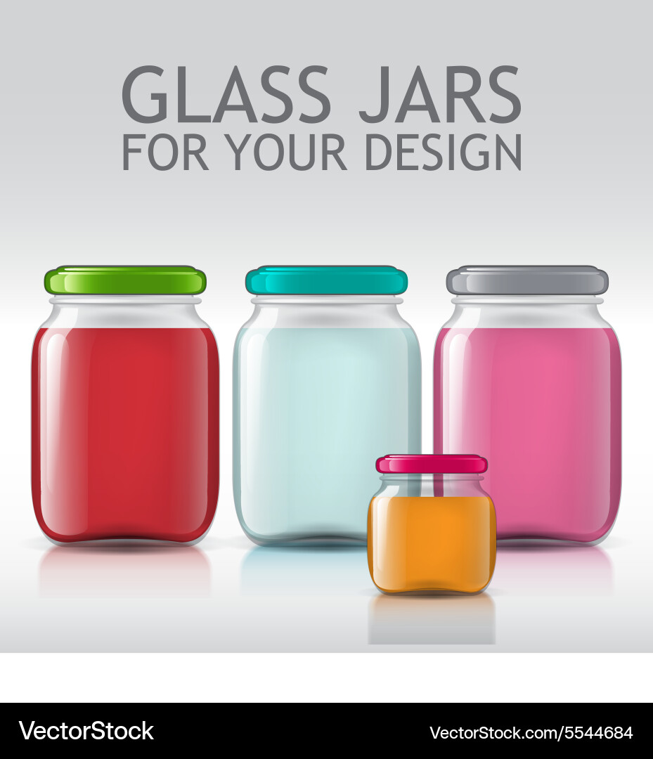 Glass bottles empty transparent set template Vector Image
