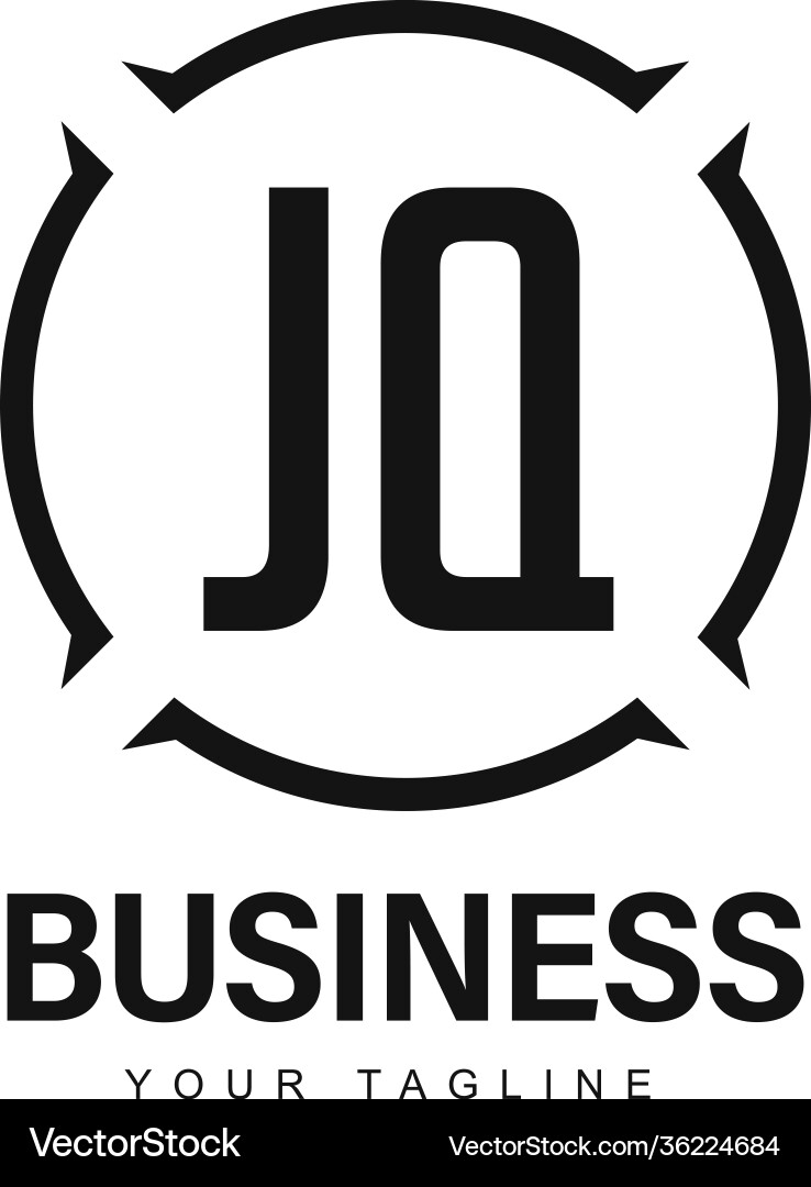 Jq initial a logo design with abstract style Jq initial a logo design with abstract style Vector Image