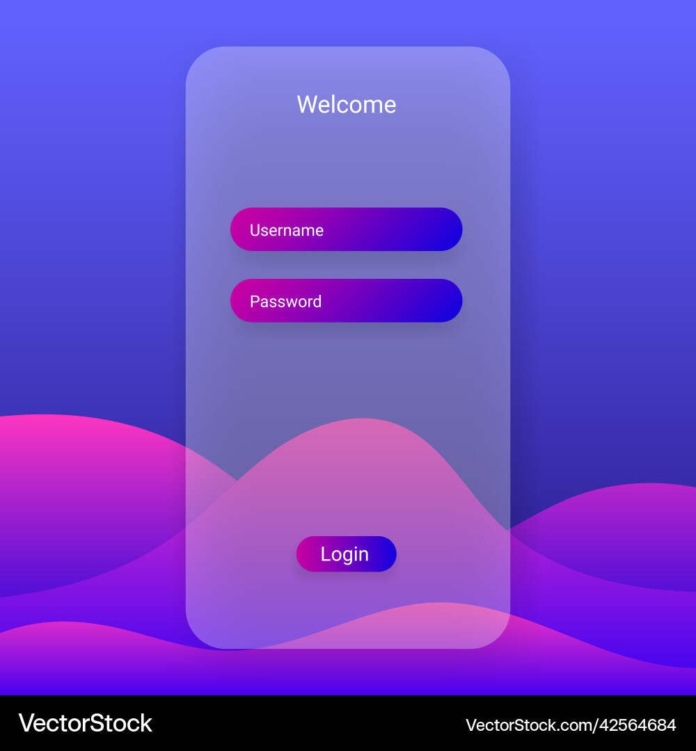 Login sign in user interface cared template vector image