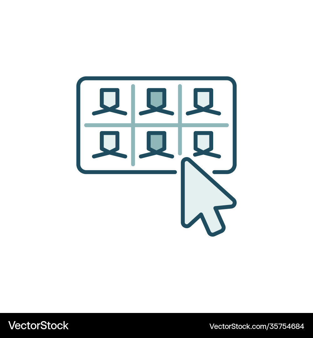 Mouse click on online meeting button Vector Image
