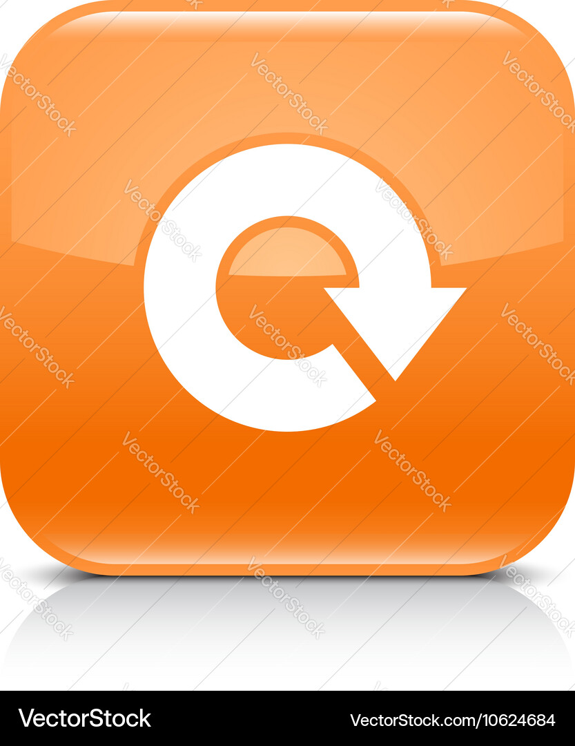 Orange arrow repeat reload refresh rotation sign vector image