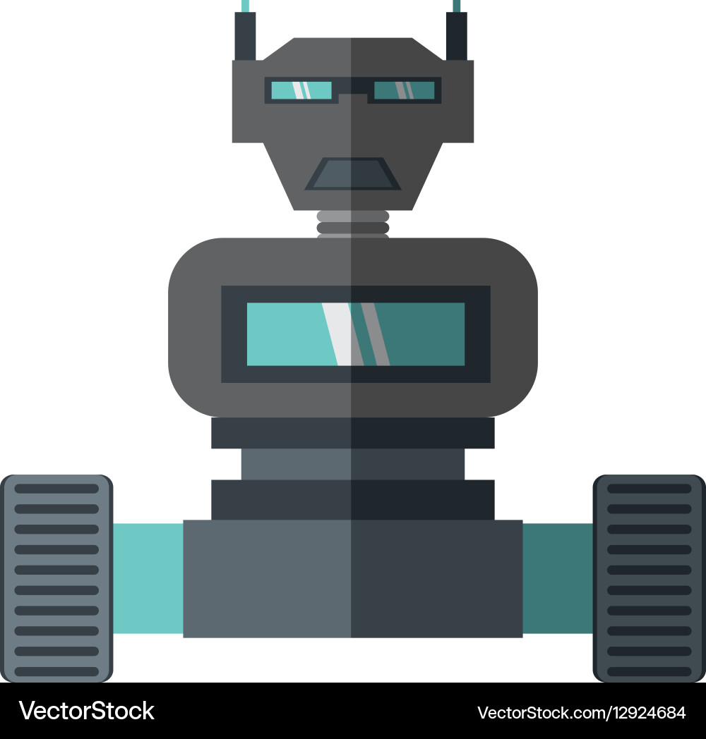 Robot machine science technology shadow Vector Image