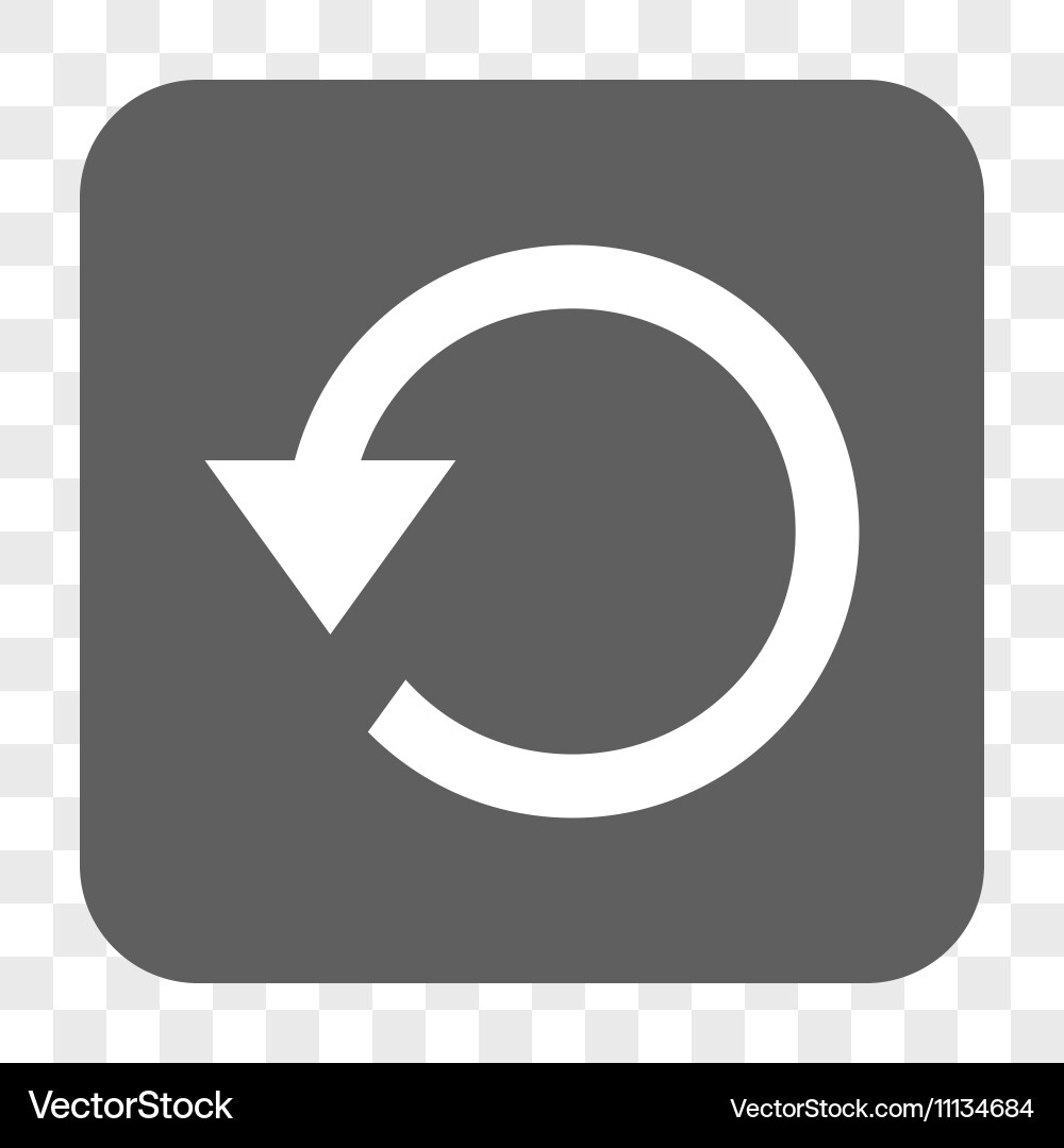 Rotate ccw rounded square button Vector Image