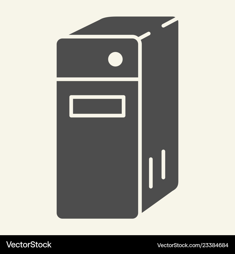 Systemeinheit eines Computers Solid Icon PC Block Systemeinheit eines Computers Solid Icon PC Block vektorbild
