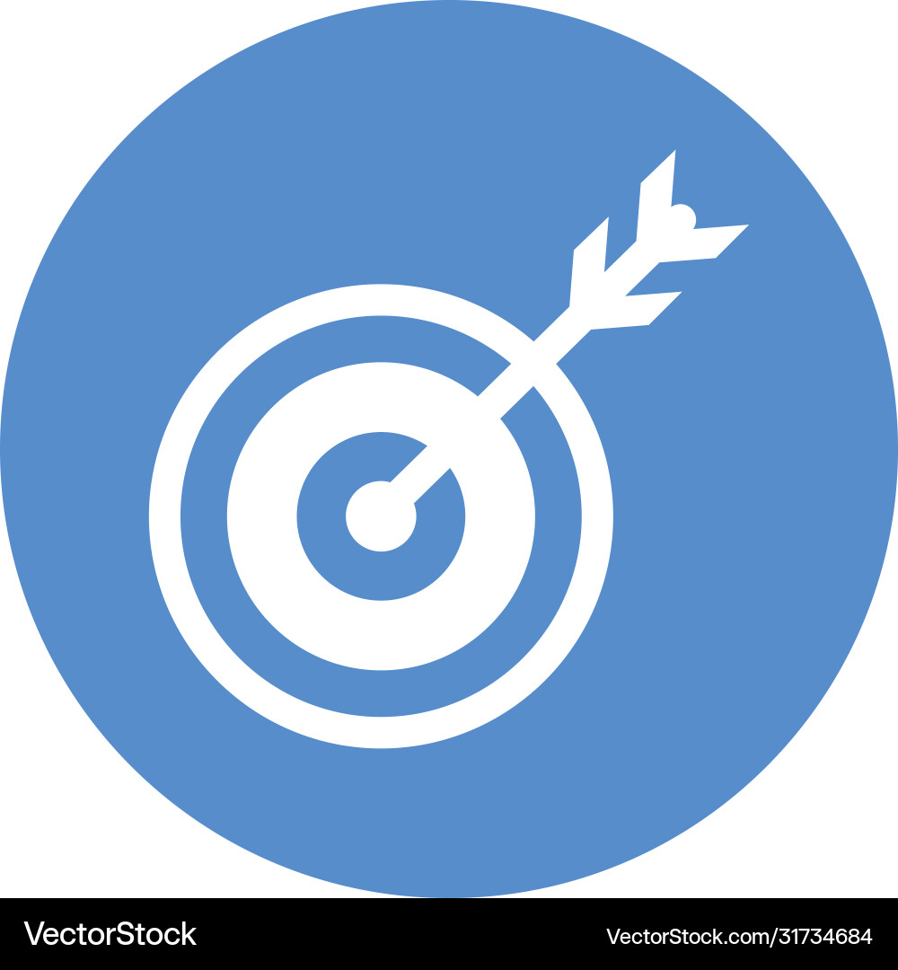 Target with arrow block style icon Target with arrow block style icon vector image
