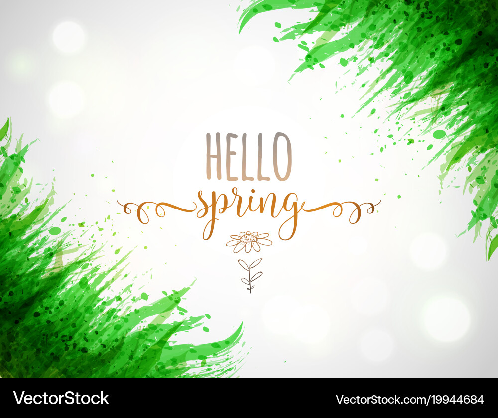 Typography composition with hello spring words Vector Image