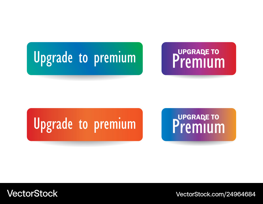 Upgrade to premium call action button set vector image