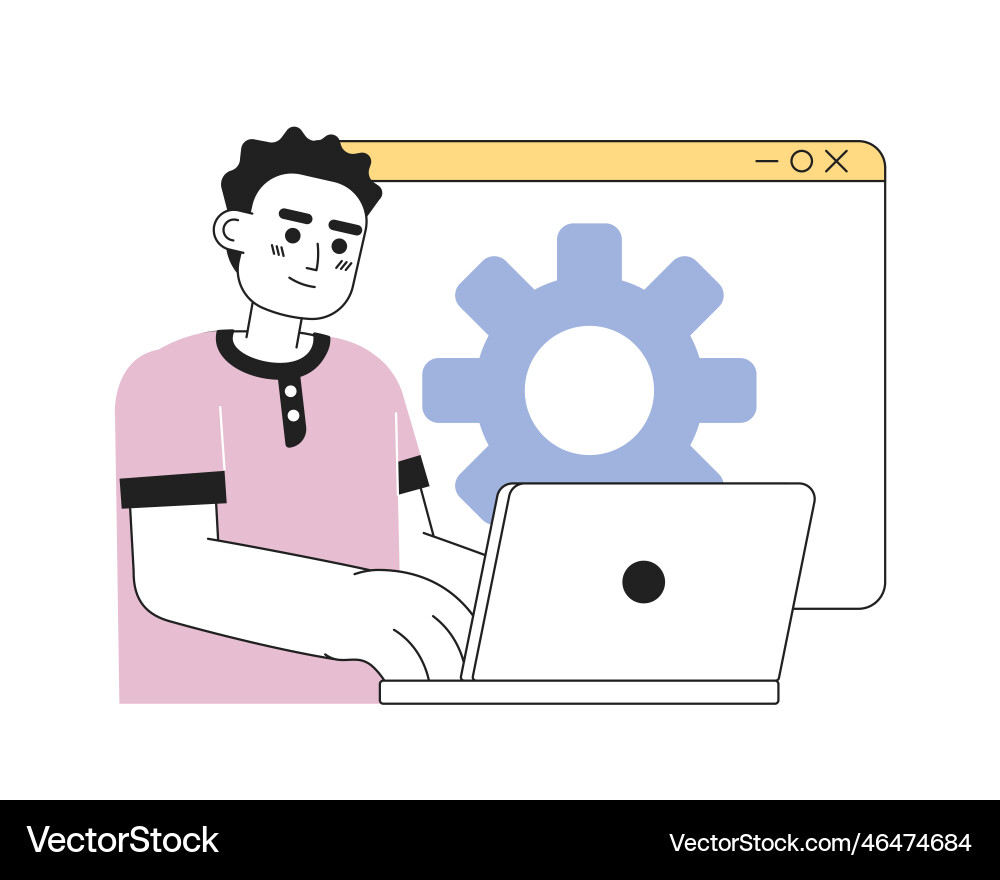 Web developer job line concept spot Web developer job line concept spot vector image