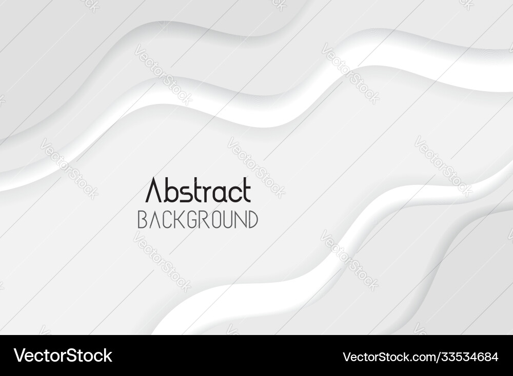 White abstract paper cut background realistic pap vector image