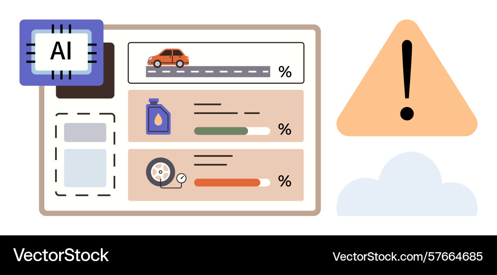 Ai-powered vehicle monitoring system with alerts Ai-powered vehicle monitoring system with alerts vector image