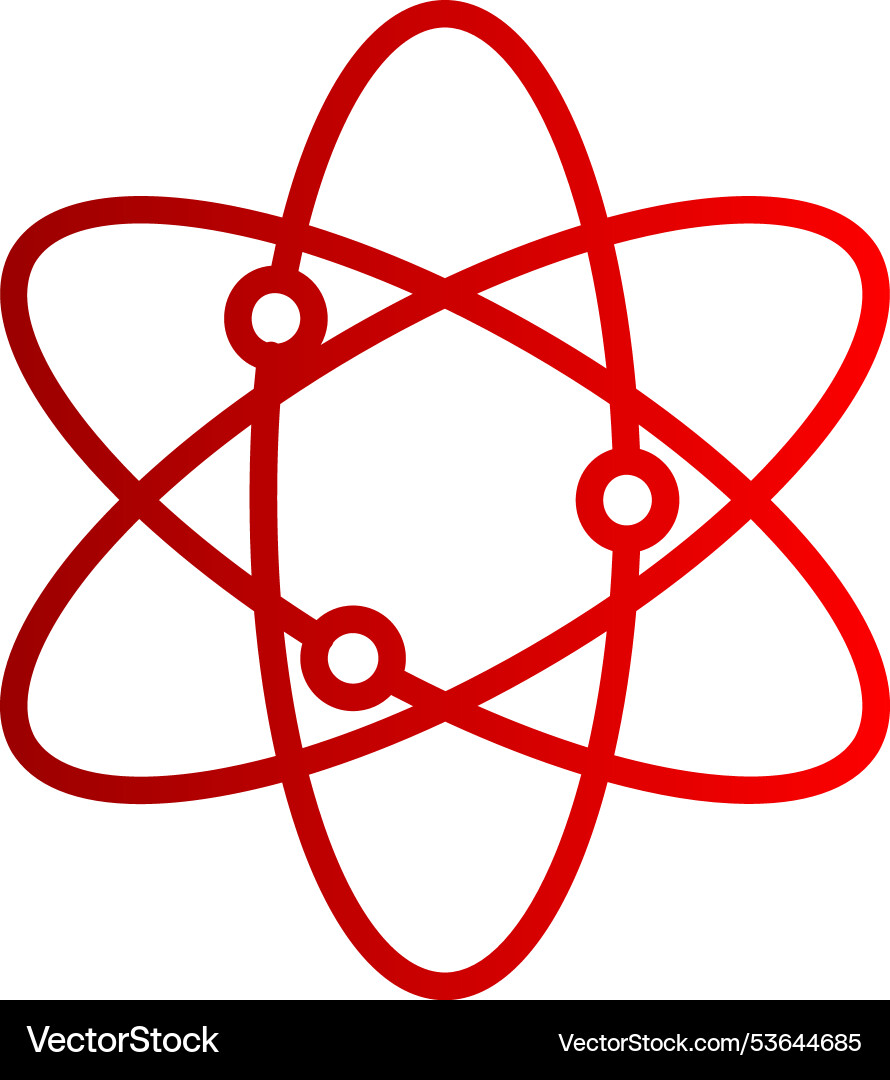 Atom line gradient icon Vector Image