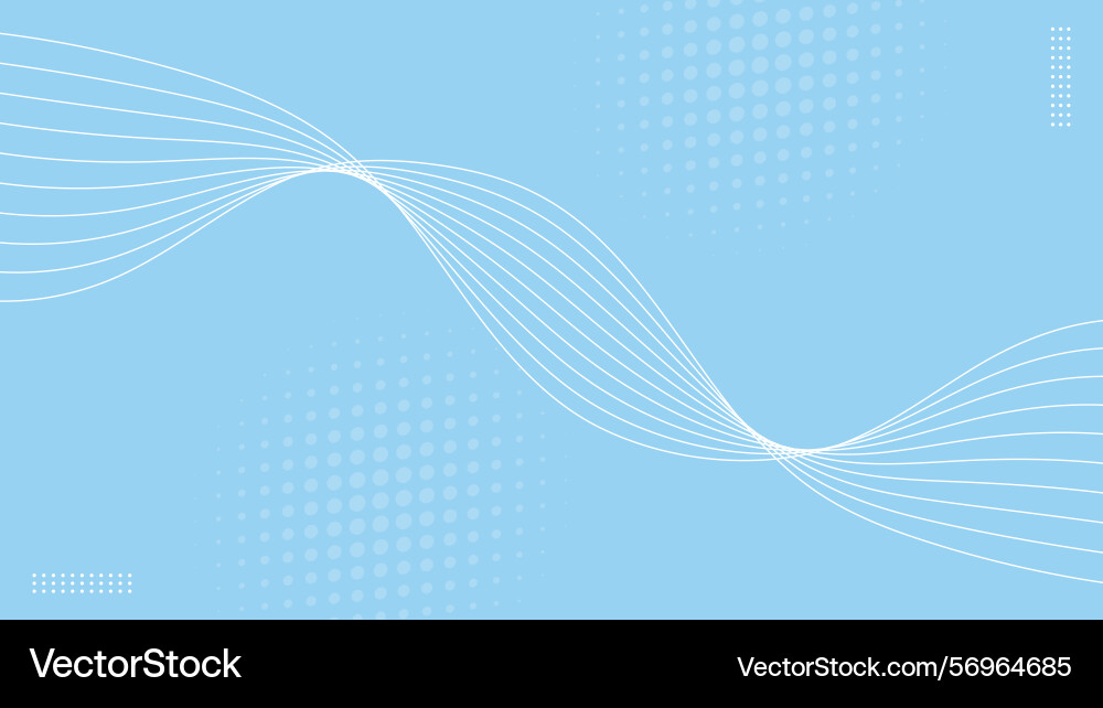 Blue wave lines undulating with halftone circles Blue wave lines undulating with halftone circles Vector Image