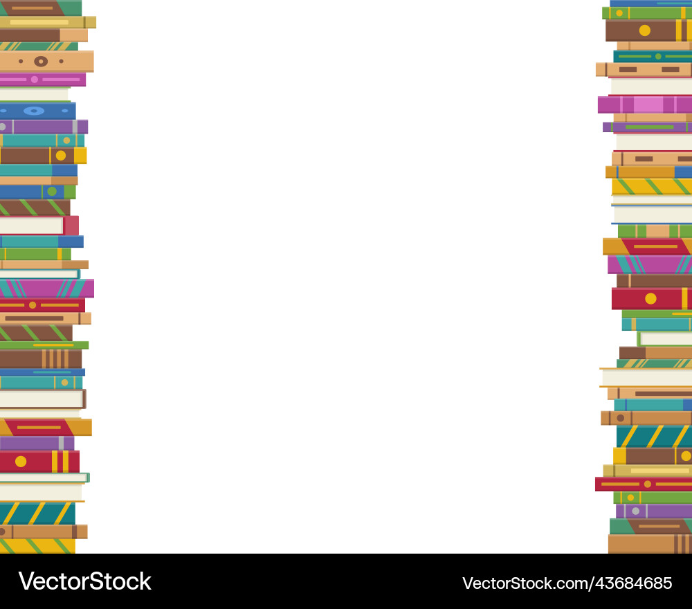 Book stacks frame empty copy space for your text Book stacks frame empty copy space for your text vector image