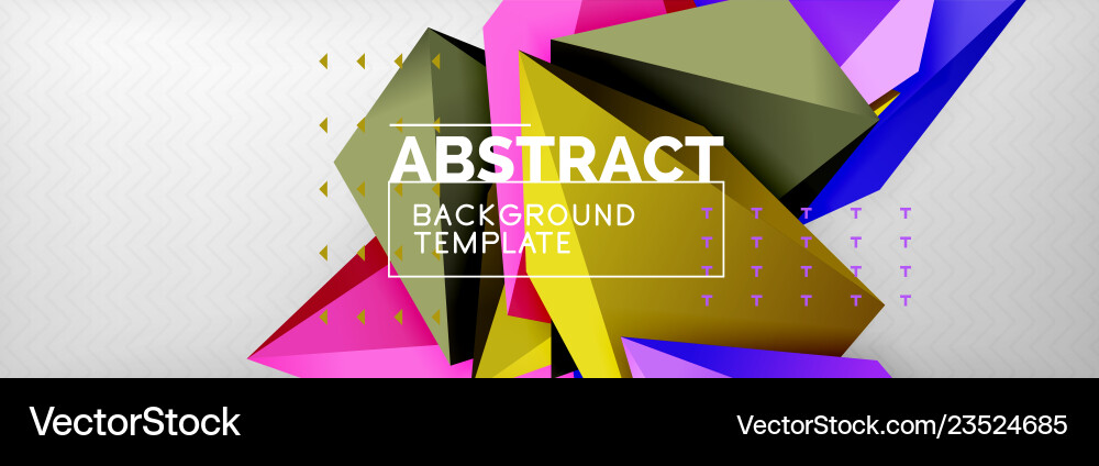 Bright colorful triangular poly 3d composition Vector Image