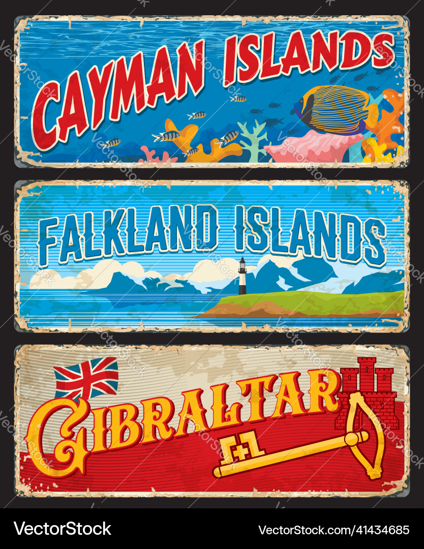 British Overseas Territories Flags Vector Image