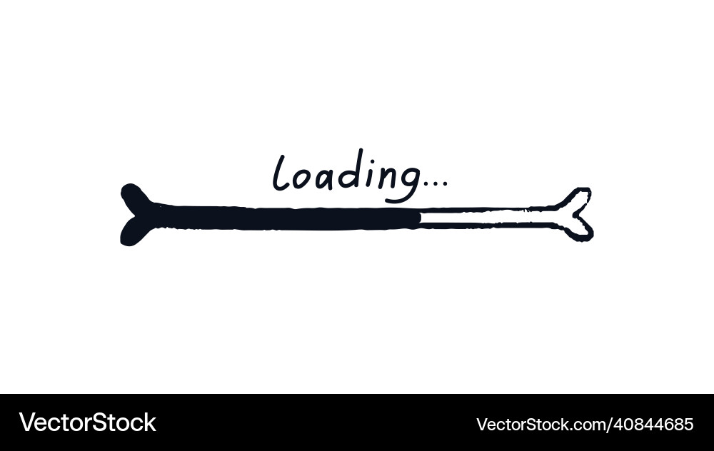 Doodle bone loading bar progress Doodle bone loading bar progress vector image