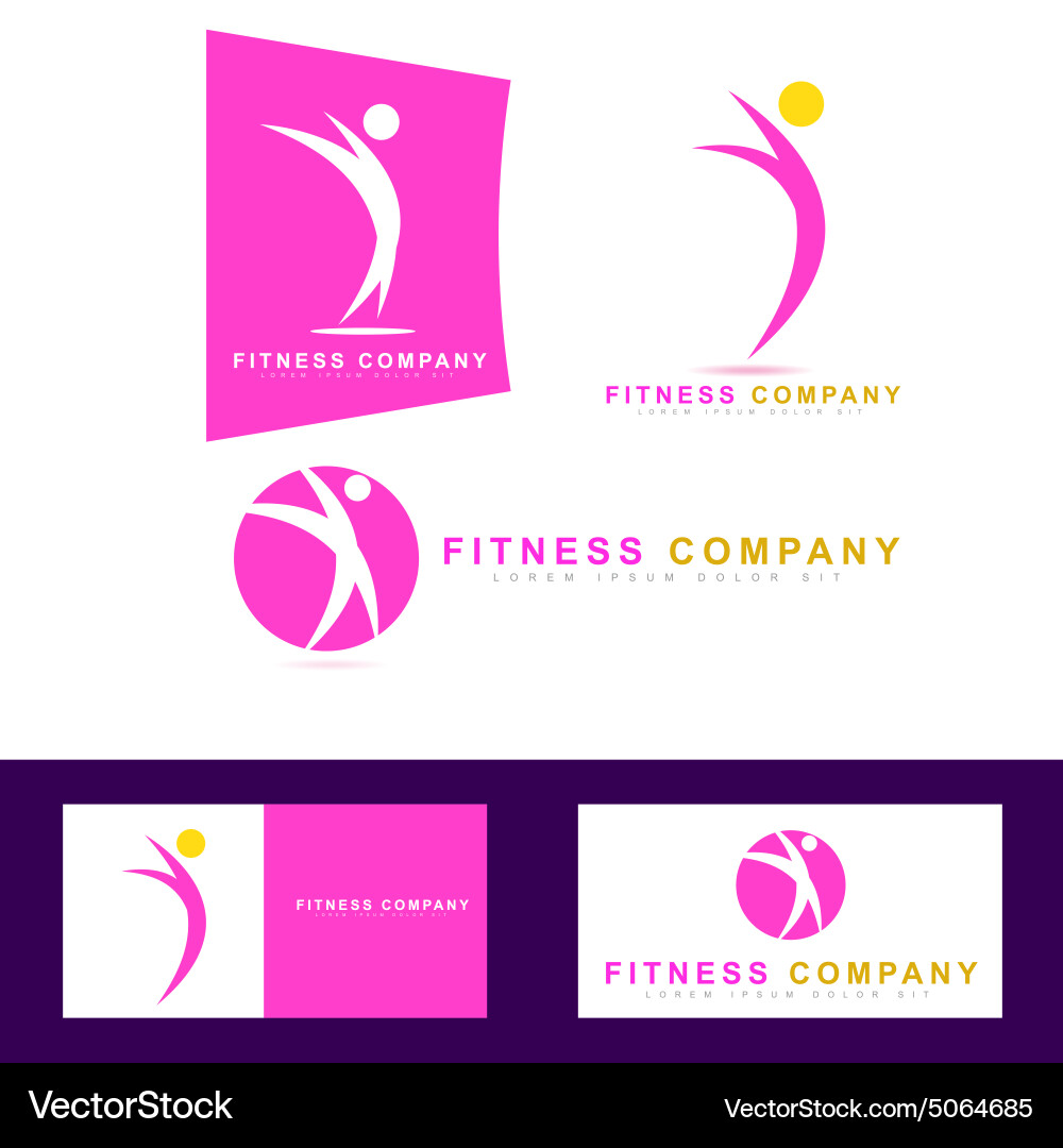Fitness Sport Logo Set Vector Image
