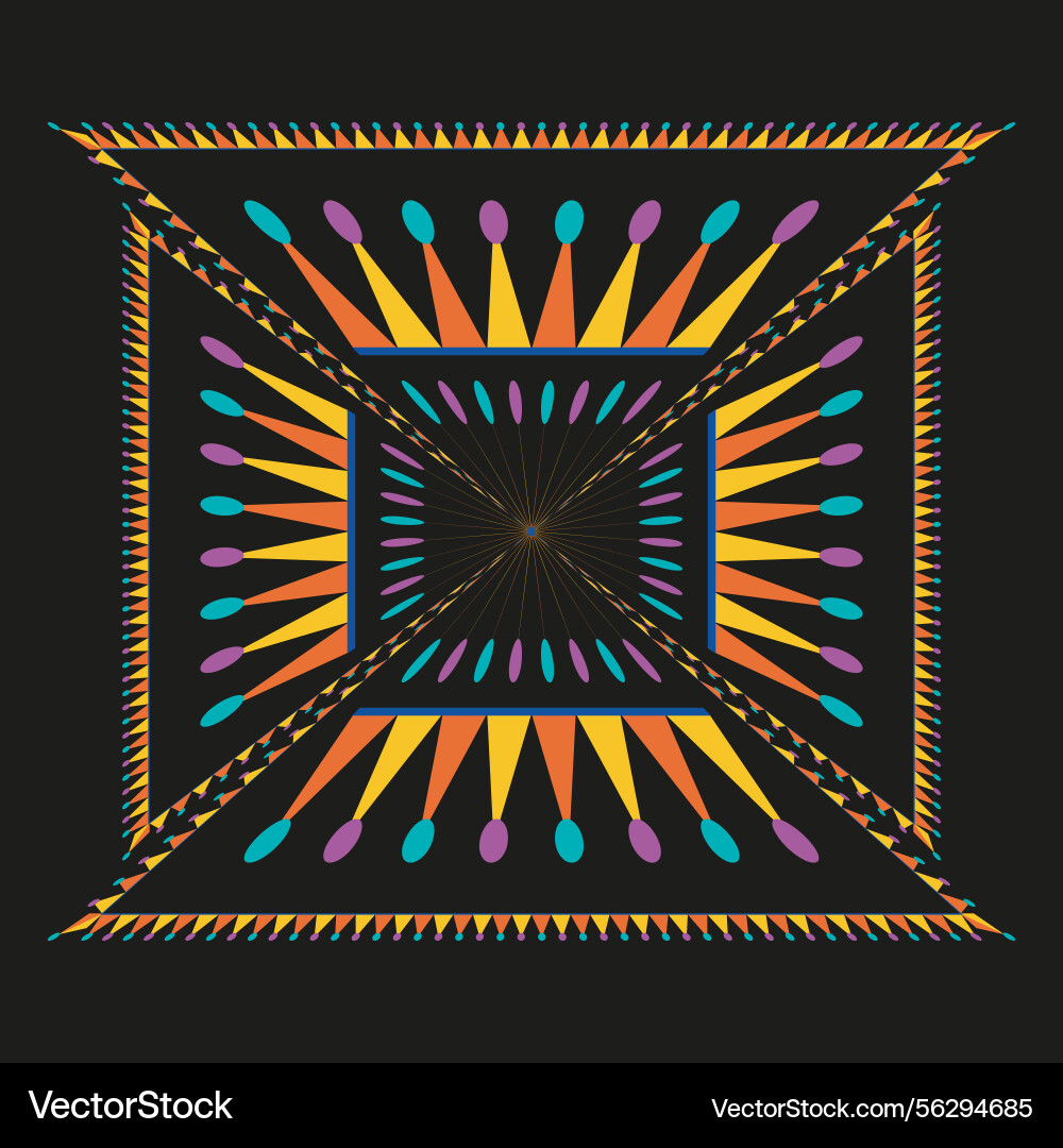 Geometric triangle burst symmetric arrow pattern Geometric triangle burst symmetric arrow pattern vector image