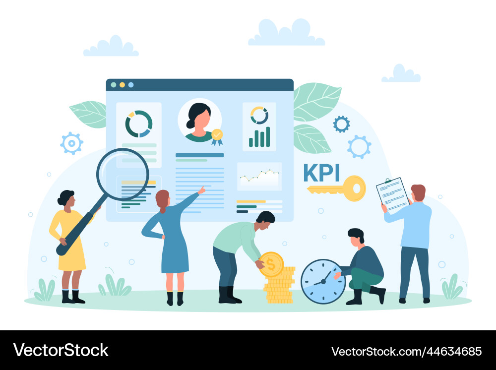 HR KPI Analytics Dashboard Royalty Free Vector Image
