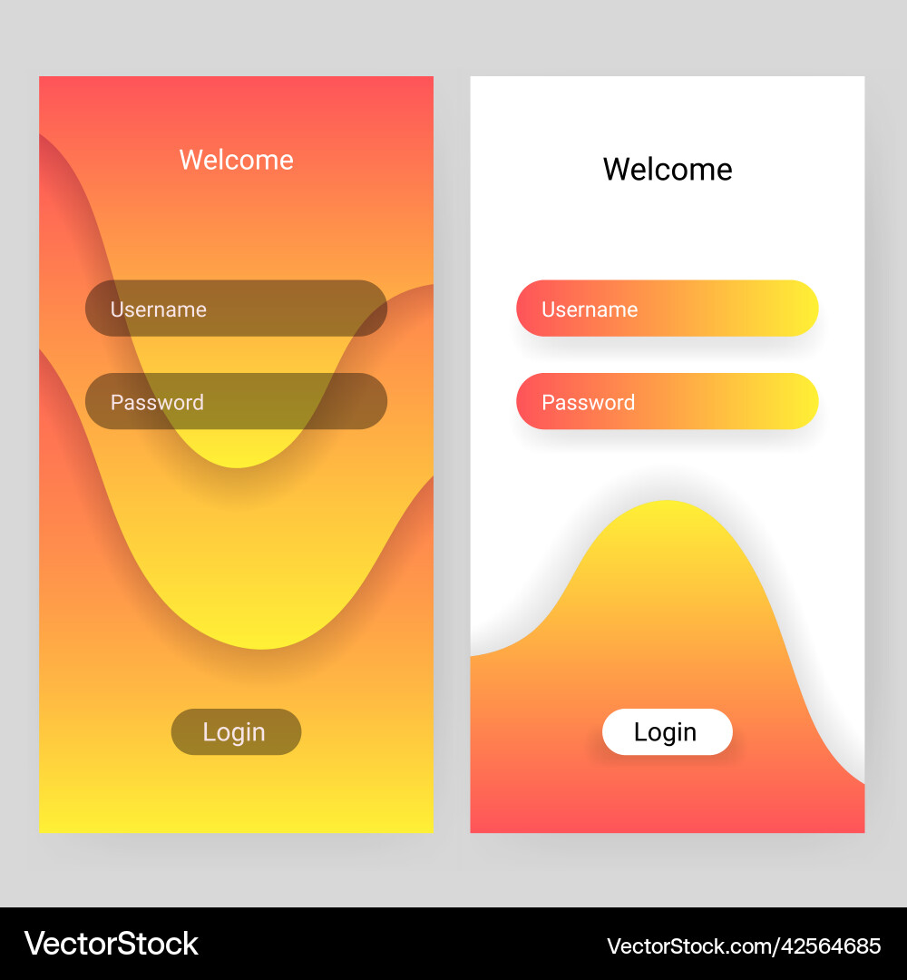 Login sign in user interface cared template vector image