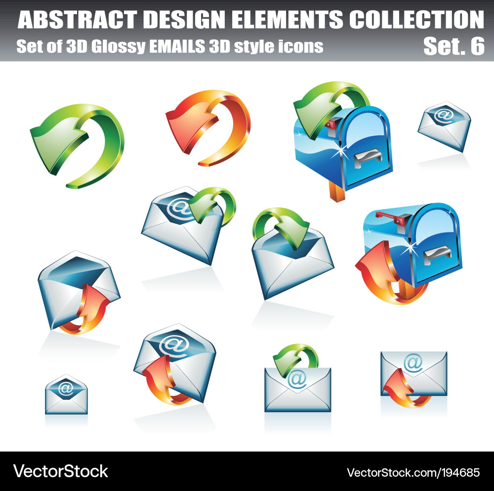 Moderne E-Mail Icon Set Vektorbild